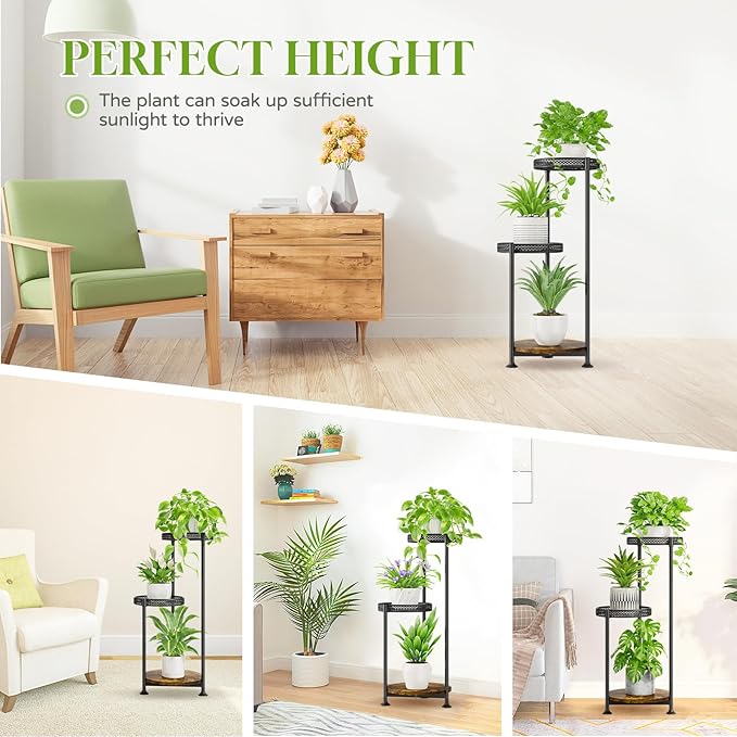 Plant Stand Indoor Outdoor Clearance, 3 Tier Metal Flower Shelf Pot Holder - Image 5