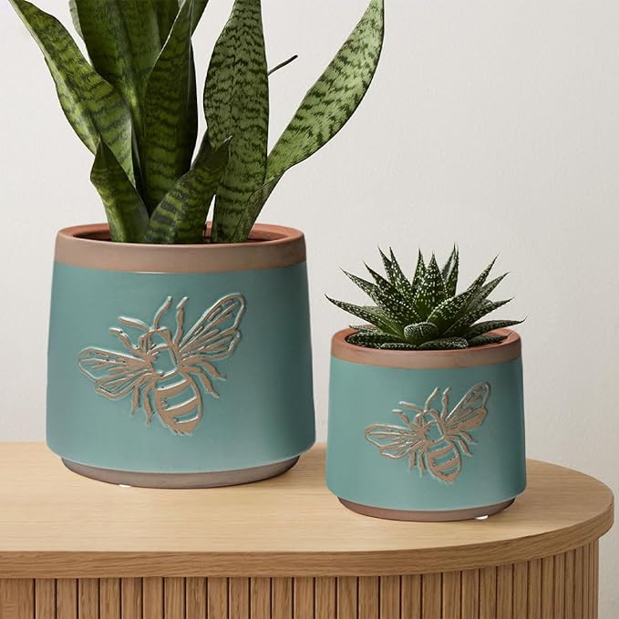 YBX Terracotta Pots with Drainage Holes, Bee Decor, Planter - Image 6