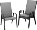 JEAREY Patio Dining Chairs Set of 4, Outdoor Stackable Dining Furniture Set by JEAREYOutdoorsCollection