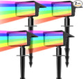 Solar Spot Lights Outdoor with 7 Lighting Modes RGB, 4 Pack Solar Color by Unknown