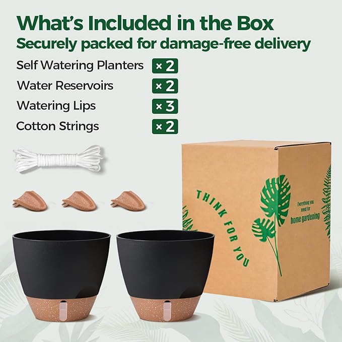 2 Pack 10 Inch Self Watering Pots - Image 6