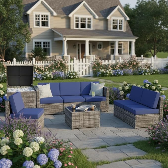 Tangkula 8 Pieces Wicker Patio Furniture Set - Image 2