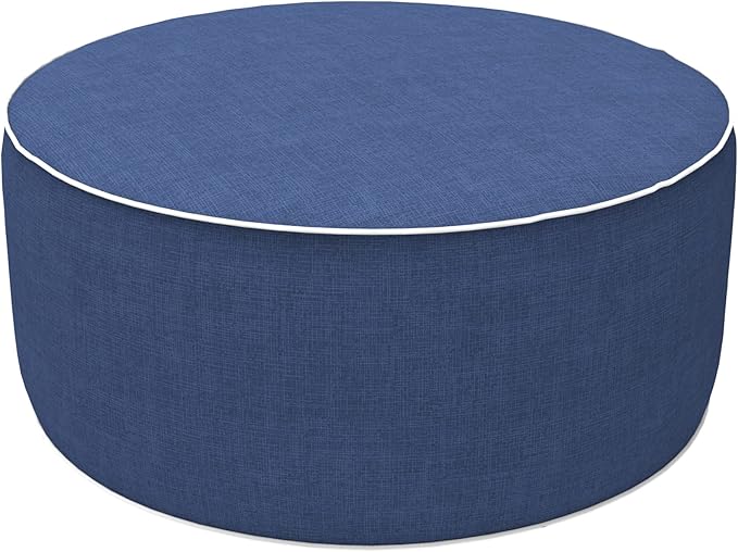 LVTXIII Outdoor/Indoor Inflatable Ottoman, All Weather Water-Repellent Round by LVTXIII