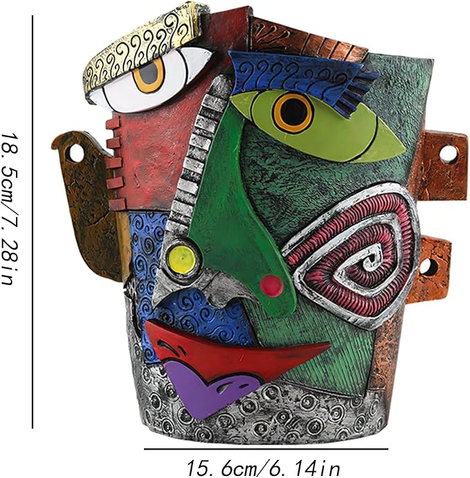 TOZLU Art Abstract Face Planters Pots Head, Unique Fun Abstract Face Flower Pot - Image 5