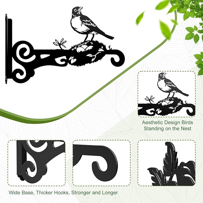 4-Pack Aesthetic Wall Plant Hanger Indoor and Outdoor – 10 Inch Metal Hanging - Image 3