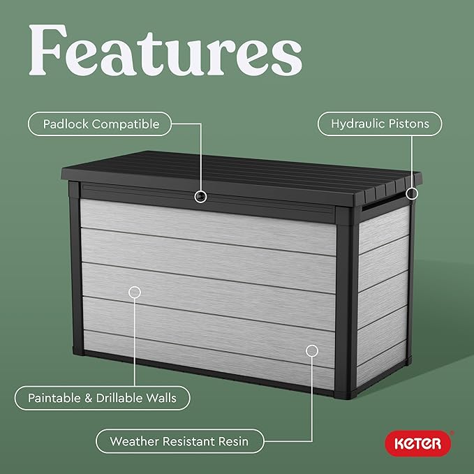 Keter Denali 200 Gallon Resin Large Deck Box - Image 3