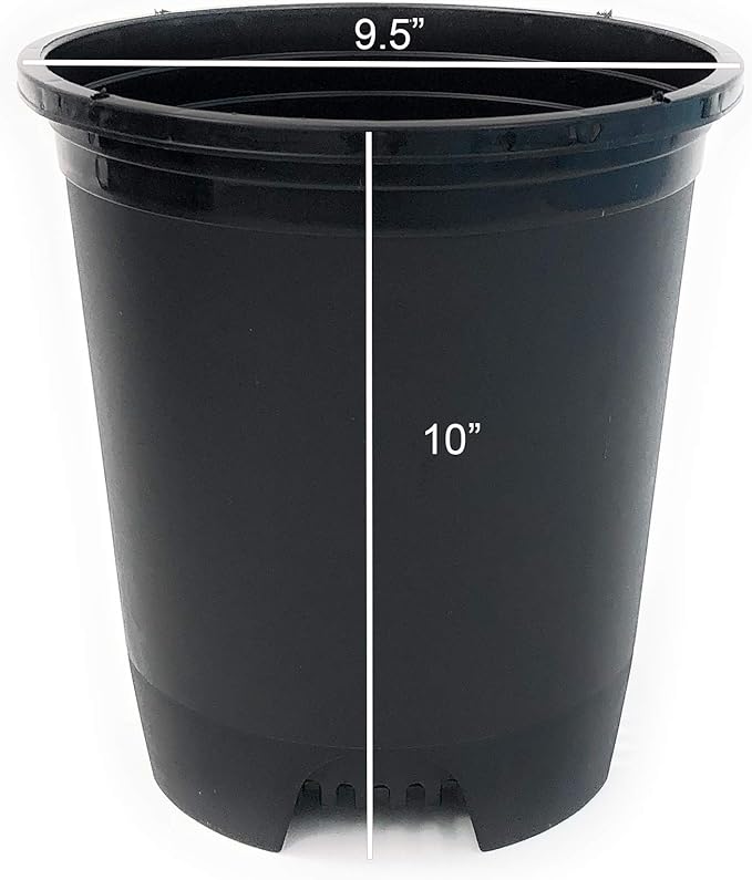 3 Gallon 10-Pack Nursery Pot Black Plastic Planters - Image 2