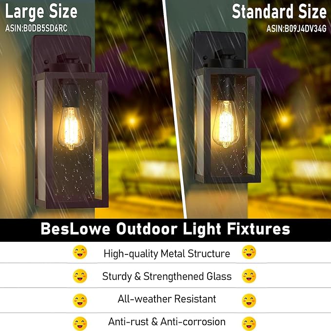 Large Size Outdoor Wall Light Fixtures, Exterior Lighting Fixtures Porch - Image 4