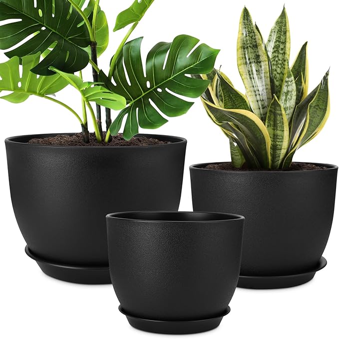 Plant Pots 12/10/9 inch Set of 3, Flower Pots by AFamilyofGardenLovers