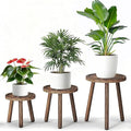 3 Pack Plant Stand Indoor Outdoor Mid-Century Modern Plant Stool Wooden Plant by Unknown