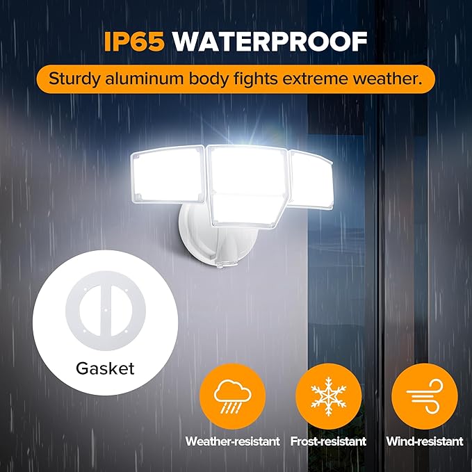 LUTEC 80W Dusk to Dawn Flood Lights Outdoor, 9000LM Super Bright LED Security - Image 5