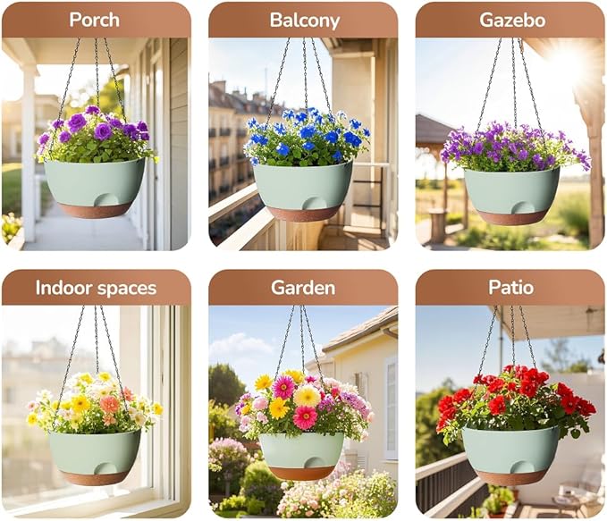 Hanging Planter for Indoor Plants, 10 Inch Self-Watering Hanging Planters - Image 6