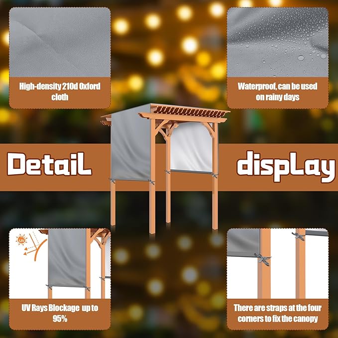 Universal Pergola Replacement Canopy Outdoor Canopy Shade Cover Waterproof - Image 3