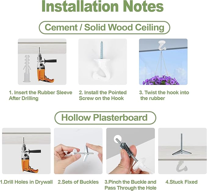 6 pcs Ceiling Hooks for Hanging Plants, Hanging Hanging Lights Metal Small Hooks - Image 5
