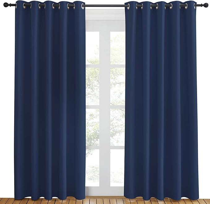 NICETOWN Blackout Navy Curtain Drape - Image 2