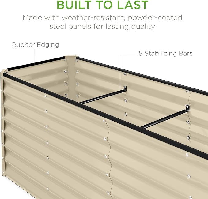 Best Choice Products 8x2x2ft Outdoor Metal Raised Garden Bed, Rectangular Deep - Image 5