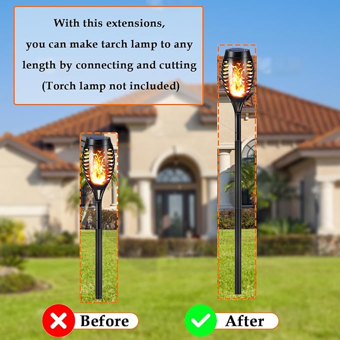 Flame Lamp Extension, Ground Stake and Joint Connector Kit to Make Solar - Image 4