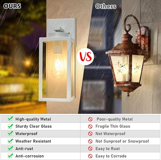 BesLowe Outdoor Wall Light Fixtures, Exterior Waterproof Wall Lanterns - Image 4