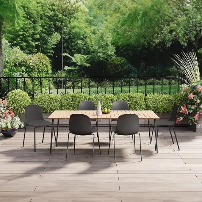 2xhome Modern Stackable Armless Dining Chair | Plastic Shell Seat - Image 8