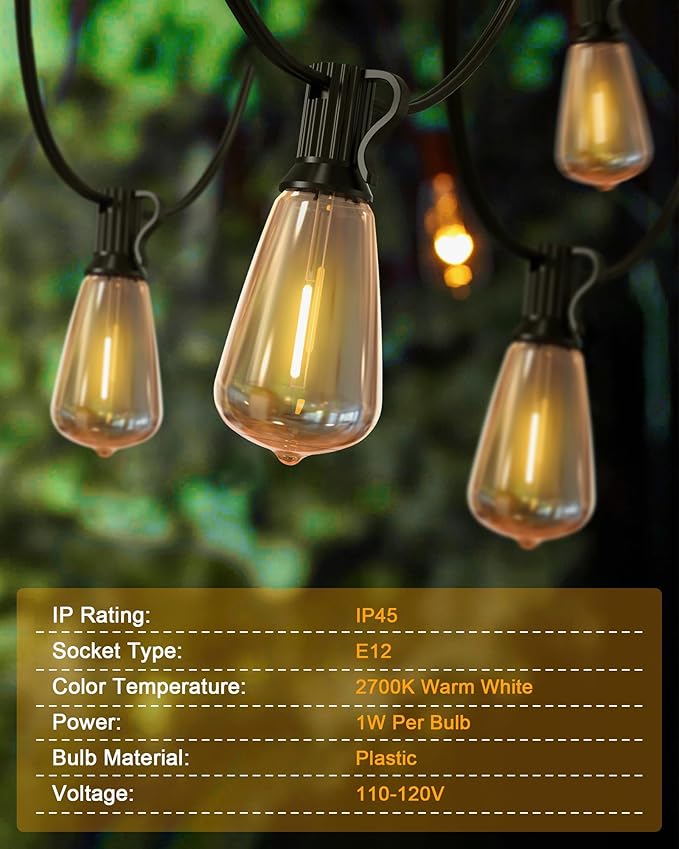 Outdoor String Lights Waterproof, 100FT Patio Lights Outdoor - Image 4