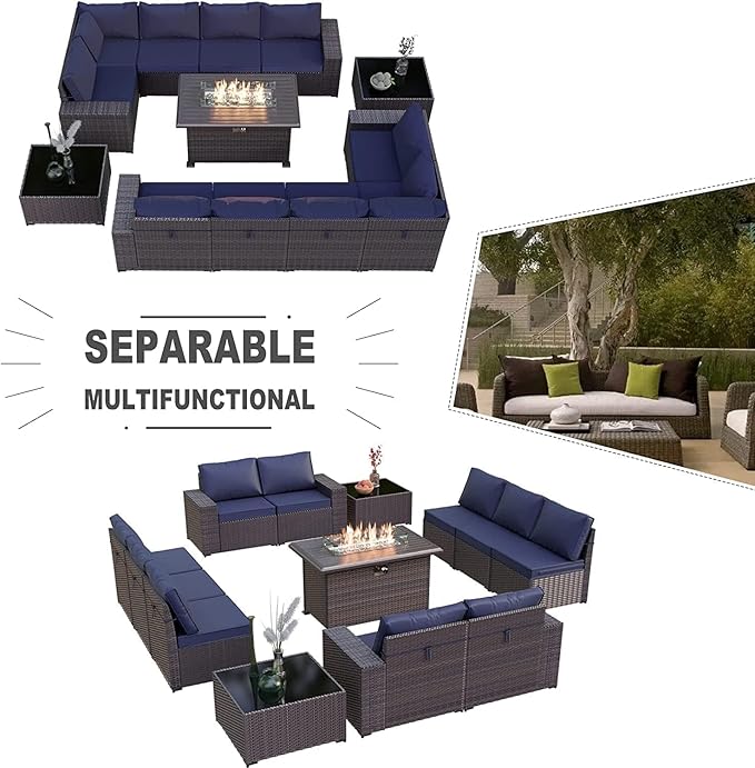 Kullavik 13 Pieces Outdoor Patio Furniture Set - Image 6