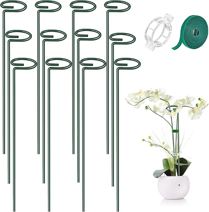MAFONE 12 Pack 16inch Plant Support Stakes, Plant Stick Garden Single Stem by Unknown