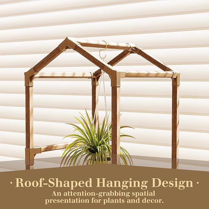 Bamworld Tall Plant Stand Indoor Outdoor Corner Plant Shelf Hanging Plant - Image 4