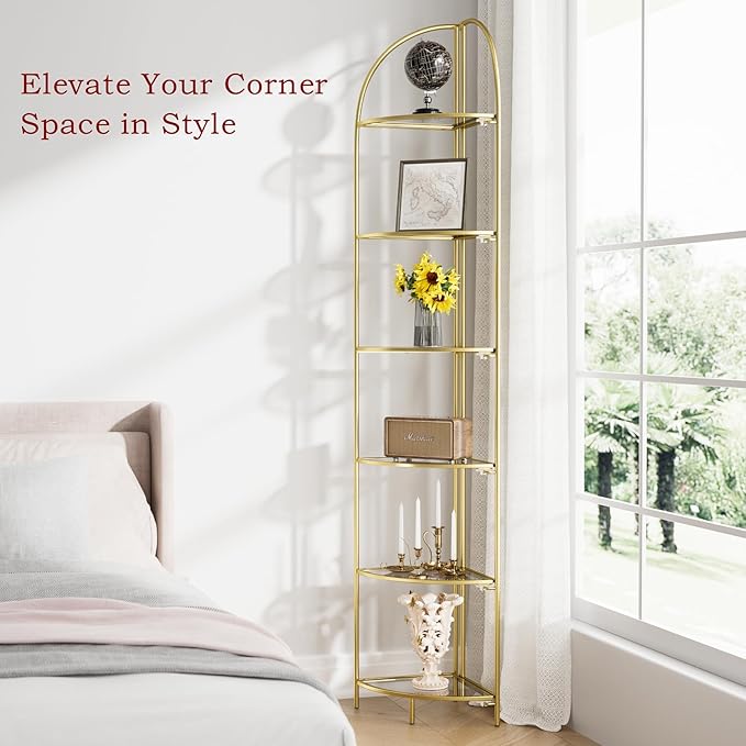 Crofy Foldable 6 Tier Corner Shelf, Metal Corner Plant Stand - Image 4