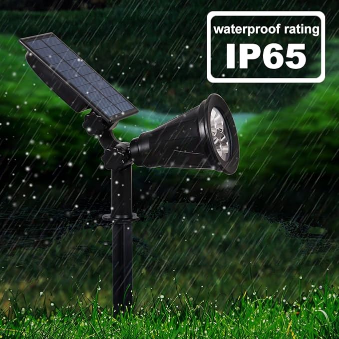 T-SUN Blue Solar Spotlights, Outdoor Waterproof Auto ON/Off Adjustable Garden - Image 5