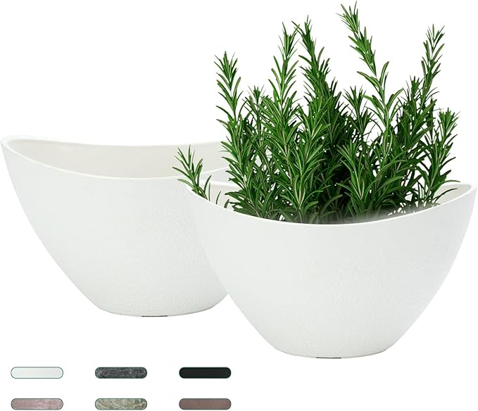 LaDoVita Plant Pots with Drainage Holes, 12 Inch Large Planters by LaDoVita