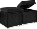 Best Choice Products Set of 2 Wicker Ottomans, Additional Seating, Side Table by BestChoiceProducts