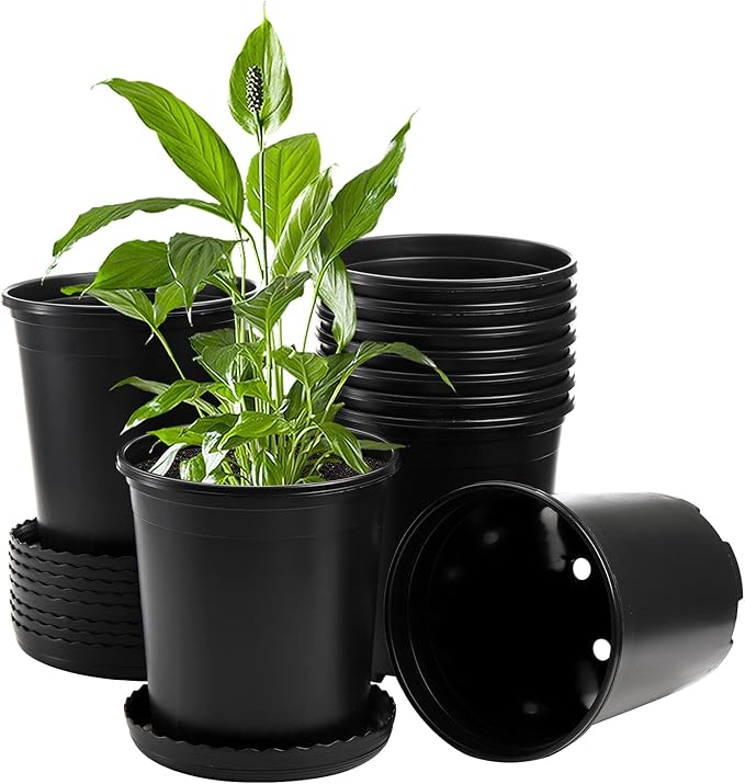 Fasmov 10PCS 1 Gallon Durable Nursery Pot Garden Flower Pots Nursery Plant - Image 3