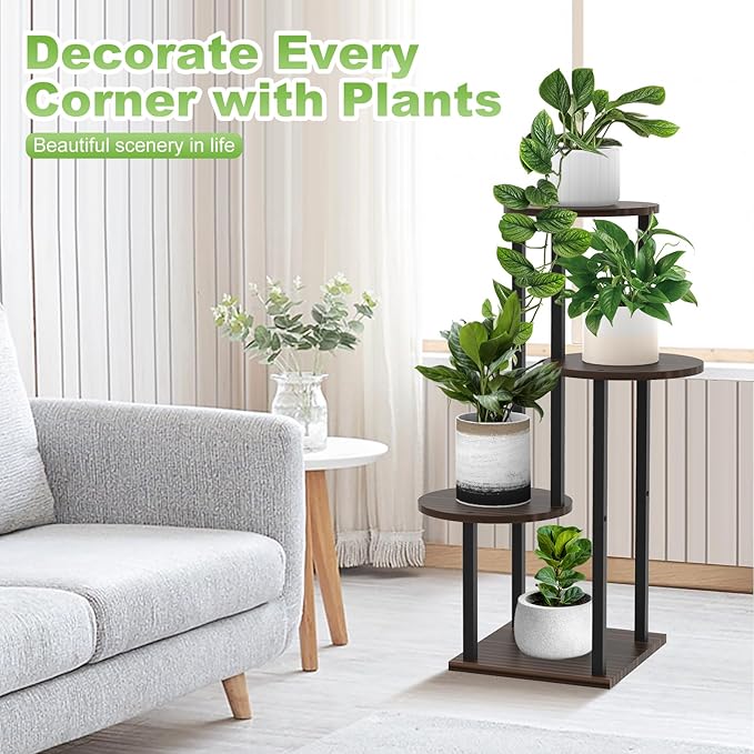Plant Stand Indoor, 4 Tier Thickened Metal Corner Plant Shelf - Image 4