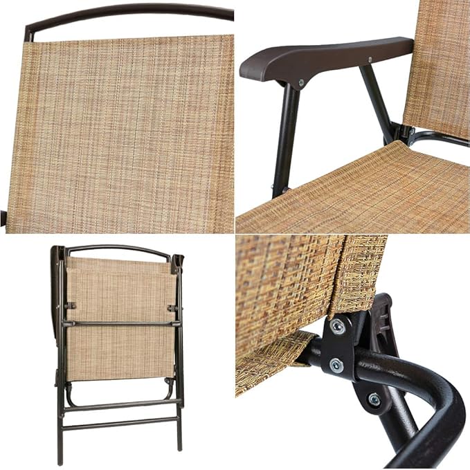 Devoko Patio Folding Chair Deck Sling Chair Camping Garden Pool Beach Using - Image 5