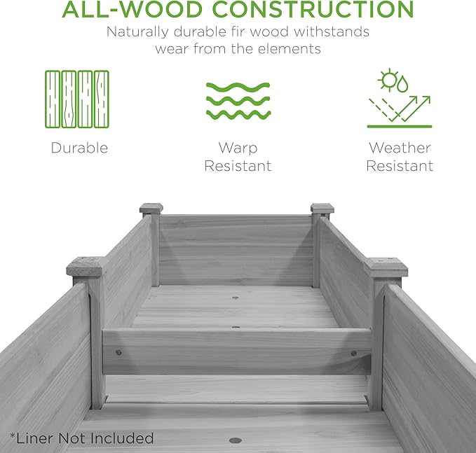 Best Choice Products 72x24x30in Raised Garden Bed, Elevated Wood Planter Box - Image 4