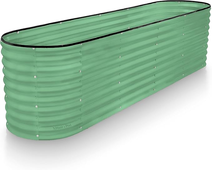 Plant & Plot Galvanized Raised Garden Beds Outdoor // 8×2×2 ft Planter Raised by PlantPlot