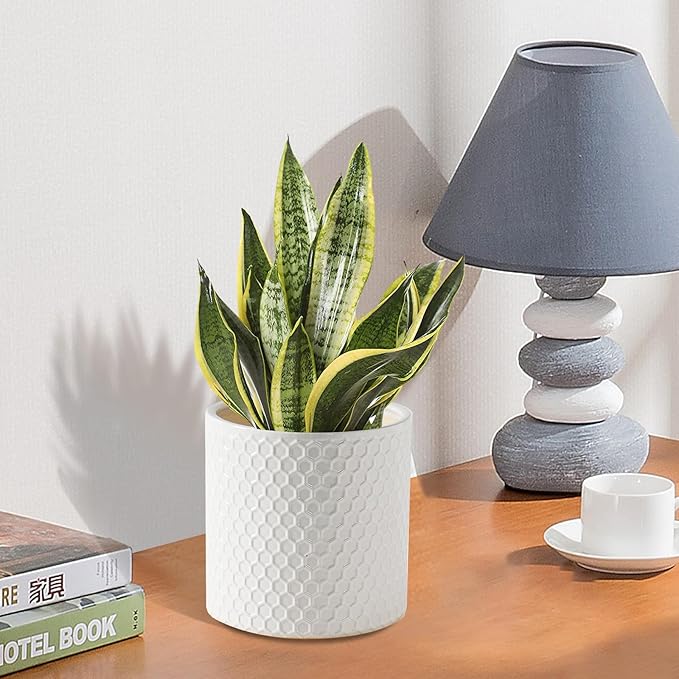 Docrin Ceramic Planters Indoor, 8 Inch Plant Pot - Image 9