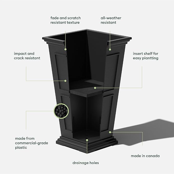Veradek Fairmont Tall Plastic Planter - Image 2