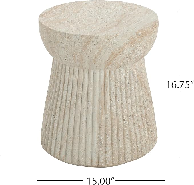 Christopher Knight Home Dila Patio Side Table, Lightweight Concrete End Table - Image 2