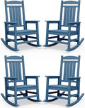 SERWALL Rocking Chairs Set of 4, HDPE Outdoor Rocking Chair, All-Weather Porch by SERWALL