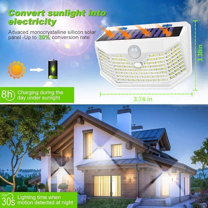 HMCITY 120 LED Outdoor Solar Lights - Image 4