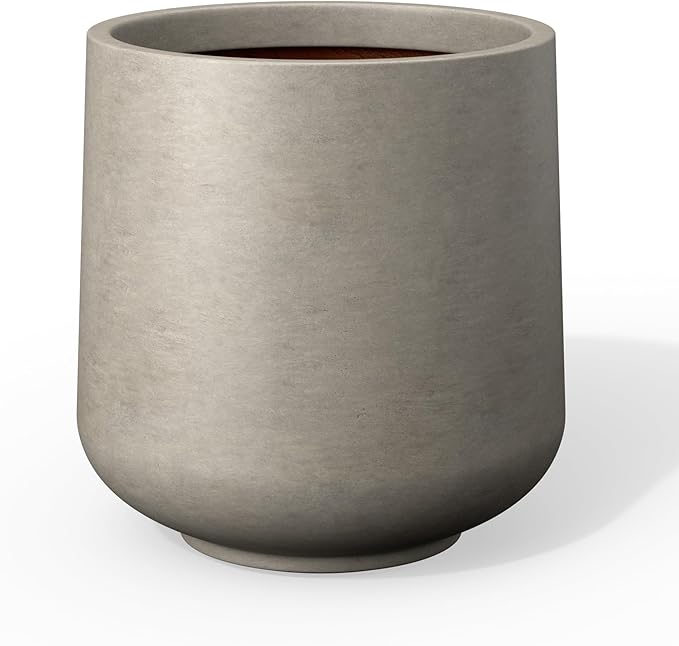 Kante 8.2" Dia Round Concrete Planter, Outdoor Indoor Large Plant Pots by Kante