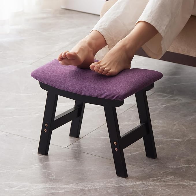 Foot Stool, Bamboo Small Sofa Foot Rest Under Desk, Extra Seating by Kitsanery