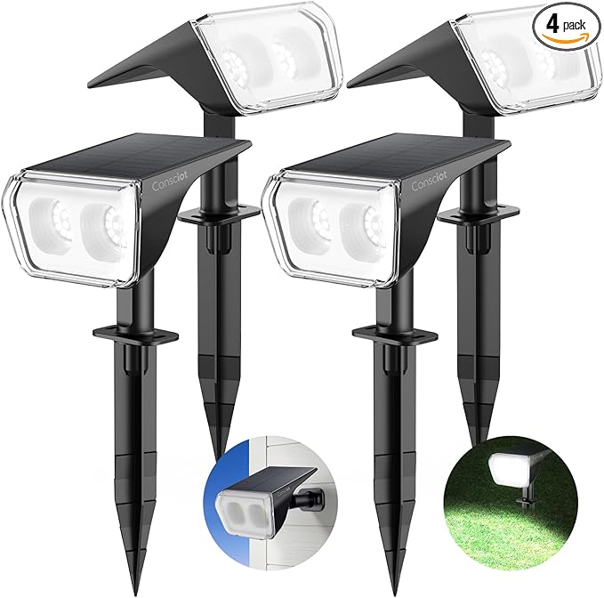 Consciot Solar Spot Lights Outdoor Waterproof, 24 LED Dusk-to-Dawn Solar by Consciot