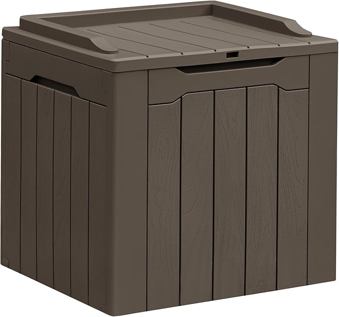 Greesum 31 Gallon Resin Deck Box All Weather Outdoor Storage Boxes by BuynowfromGreesum