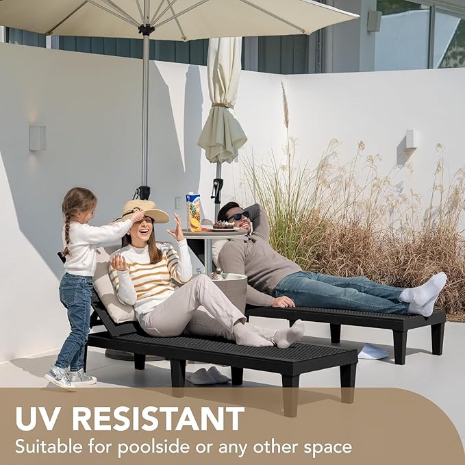 Devoko Outdoor Chaise Lounge Chair Set of 4 - Image 4