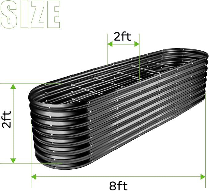 Land Guard 8×2×2ft Galvanized Raised Garden Bed Kit, Raised Garden Boxes Outdoor - Image 2