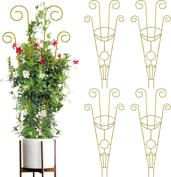 ZOUTOG Trellis for Climbing Plants Indoor 4 Pack 30 Inch, Rustproof Metal by ZOUTOG