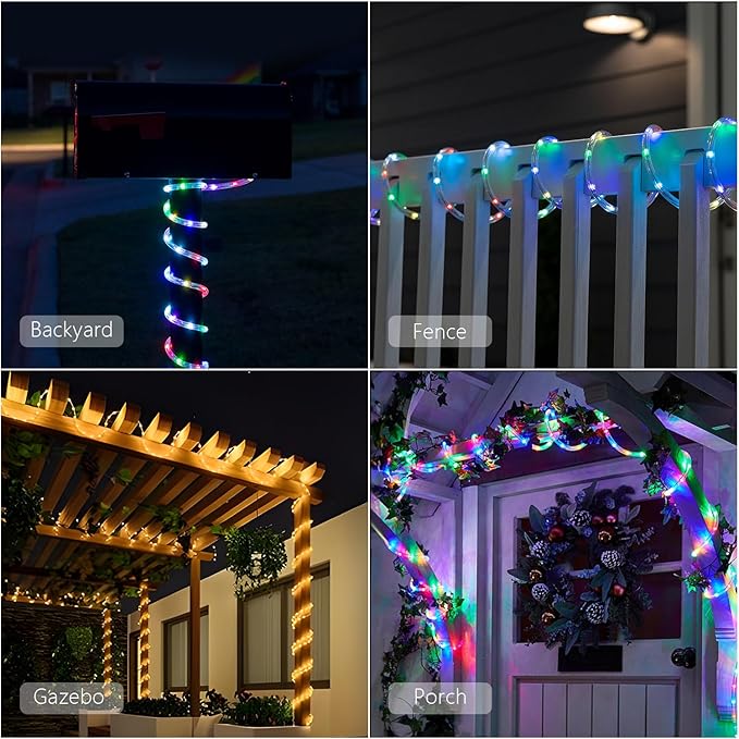 ANJAYLIA 66ft 200 LED Rope Lights Outdoor, Waterproof 16 Colors Changing String - Image 7