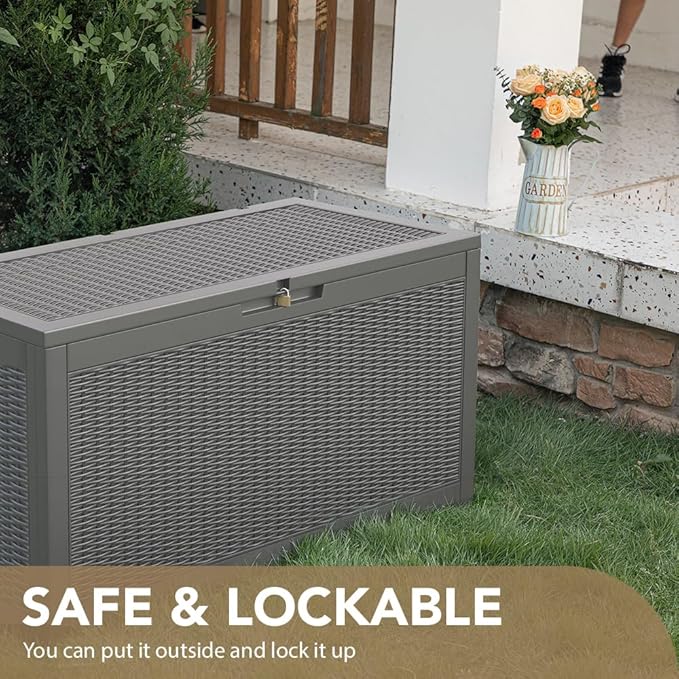 Devoko 95 Gallon Deck Box Large Resin Outdoor Storage Box, Waterproof and UV - Image 5
